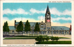 Wyoming Cheyenne Union Pacific Railroad Station Street Side 1955 - Cheyenne