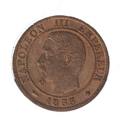 1 Centime Napoléon III, Tête Nue 1853 Strasbourg - 1 Centime