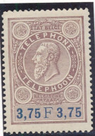 Belgique Timbre Téléphone N° 8 (de 1890) Neuf ** (bord De Feuille Dentelure De Droite Non Gommée) Cote 16.50 € En 2014 - Telefono [TE]