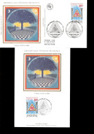 " 50 ANS DE LA GRANDE LOGE FEMININE DE FRANCE " Sur Enveloppe 1er Jour Et Carte Maximum / Soie De 1995 N°YT 2967 FDC CM - Freemasonry