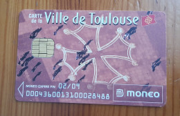 JOLIE CARTE MONEO PORTE MONNAIE ELECTRONIQUE VILLE DE TOULOUSE T.B.E !!! - Monéo