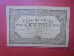 PORTUGAL 100 REIS 1891 Circuler (B.29) - Portugal