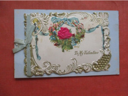 Opens To A Card. Embossed.  Glitter & Silk Rose     Valentine  Ref 6110 - Valentine's Day