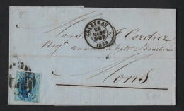 Medaillon 20 Cent Op Brief Verzonden Van COURTRAI (P29) Naar MONS In 1859 ; Details & Staat Zie 2 Scans ! LOT 267 - 1849-1865 Medaglioni (Varie)