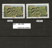 Variété Adhésifs De 2021 Oblitéré Y&T N° 1958 Nuance De Couleur - Used Stamps