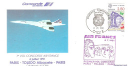 CONCORDE PREMIER 1er VOL PARIS TOLEDO ALBACETE PARIS - Sonstige & Ohne Zuordnung