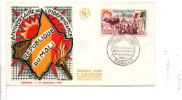 MALI FDC 1961 ANNIVERSAIRE DE L'INDEPENDANCE - Mali (1959-...)