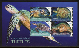 ILES CHRISTMAS 2021 Bloc Feuillet De 4 Valeurs - Reptiles Tortues - Christmas Island