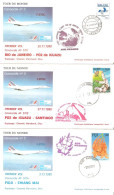 CONCORDE TROISIEME TOUR DU MONDE SUPERSONIQUE 6 PLIS COVERS PREMIERS VOLS FIRST FLIGHTS - Andere & Zonder Classificatie