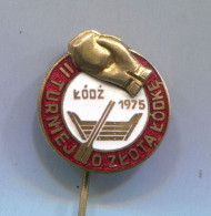 Boxing Box Boxen Pugilato - 1975. Tournament Lodz Poland, Enamel Vintage Pin  Badge  Abzeichen - Boxen