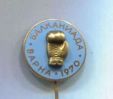 Boxing Box Boxen Pugilato - 1970. Balkan Championship Varna Bulgaria, Enamel Vintage Pin  Badge  Abzeichen - Boksen