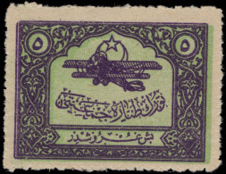 Turkey 1926 5Ghr Aviation Fund Violet And Green Fine Lightly Mounted Mint. - Nuevos