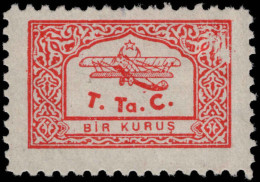 Turkey 1933 Aviation Fund Small Format 1k Red Unmounted Mint. - Unused Stamps