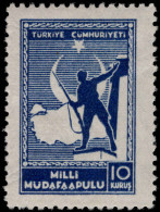 Turkey 1941-42 10k National Defense Fund Lightly Mounted Mint. - Ungebraucht