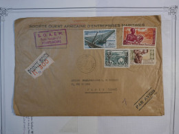 BU9  AEF CONGO BELLE LETTRE MARITIME PRIVEE 1959 PETIT BUREAU POINTE NOIRE A PARIS FRANCE + PA  200F ++++ - Covers & Documents