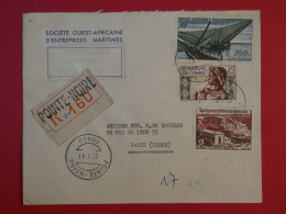 BU9  AEF CONGO BELLE LETTRE MARITIME PRIVEE 1960  POINTE NOIRE A PARIS FRANCE + PA  100F ++++ - Covers & Documents