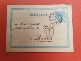 Pays Bas - Entier Postal De Maastricht Pour Rouen En 1876 - Réf J 255 - Interi Postali