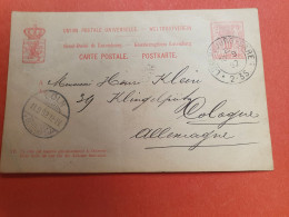 Luxembourg - Entier Postal De Luxembourg Pour Cöln En 1892 ( Petits Plis) - Réf J 260 - Enteros Postales