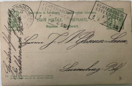 CP Luxembourg 1896. 2 Marques ECHTERNACH ETTELBRUCK - 1882 Allégorie