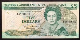 Eastern Caribbean CARAIBI Orientali EST $5 1986-1988 S. Kittis K Fds Lotto.4582 - Ostkaribik