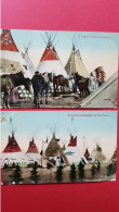 2 Cartes Encampment , Tentes Indiens - Indiani Dell'America Del Nord