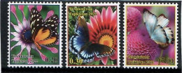 Tajikistan 2022 . Flowers, Butterflies. 3v. - Tagikistan