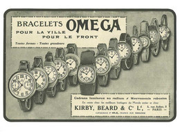 OMEGA Publicité De 1916 Bracelets Montres Watches Cadrans Lumineux Au Radium (Photo) - Objets