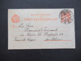 Ungarn 1906 Ganzsache / Kartenbrief Stempel Szombathely Nach Wien Mit Ank. Stempel Wien 49 Bestellt - Postwaardestukken