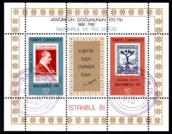 Turkey 1981 Balkanfila Souvenir Sheet Fine Used. - Oblitérés