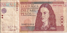 BILLETE DE COLOMBIA DE 10000 PESOS DEL AÑO 1995 (BANKNOTE) - Colombia