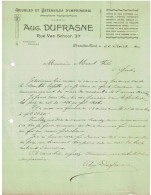 Facture 1910 Bruxelles-Nord Aug. Dufrasne Meubles Et Ustensilrs D'Imprimerie ( Menuiserie Typographique ) - Printing & Stationeries