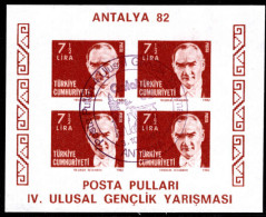 Turkey 1982 Antalya Imperf Souvenir Sheet Fine Used. - Usati