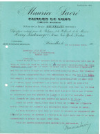 Document Commercial 1910 Bruxelles(Bourse) Maurice Sacré Papiers En Gros - Straßenhandel Und Kleingewerbe