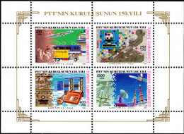 Turkey 1990 150th Anniversary Of Ministry Of Posts And Telecommunications Souvenir Sheet Unmounted Mint. - Unused Stamps