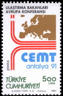 Turkey 1991 European Transport Ministers' Conference Unmounted Mint. - Ongebruikt