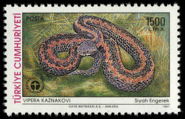 Turkey 1991 Snake Caucasus Viper Unmounted Mint. - Unused Stamps