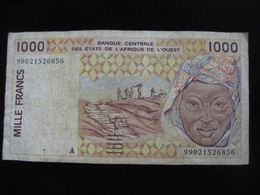 COTE D'IVOIRE - 1000 Francs  1999 A - Banque Centrale Des états De L'Afrique De L'ouest  **** ACHAT IMMEDIAT **** - Ivoorkust