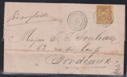 Guadeloupe - Colonies Générales N°44 Oblitéré Pointe à Pitre Paq. Ang. 1881 - TB - Covers & Documents