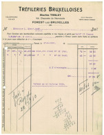 Facture 1910 FOREST-lez-BXL Charles Torley Tréfileries Bruxelloises - Old Professions