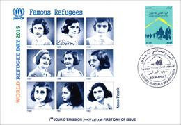 ARGHELIA 2015 - FDC - World Refugee Day Réfugiés Weltflüchtlingstag Anne Frank Día Mundial Del Refugiado Refugees - Réfugiés