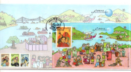 HONG KONG FDC 1996 SERVIR LA COMMUNAUTE - Cartas & Documentos