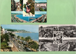 06 - NICE . " " PROMENADE DES ANGLAIS " & " 2 MULTI-VUES " . 3 CPM - Réf. N°37461 - - Sets And Collections