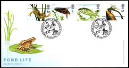 2001 Europa. Pond Life Liverpool Postmark Unaddressed First Day Cover. - 2001-2010. Decimale Uitgaven