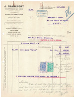 Facture 1922 Schaerbeek-Bruxelles J. Frankfort Papeteries En Gros + TP Fiscaux - Printing & Stationeries