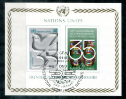 UNO-GENF Block 2, Bl.2 FD Spec.canc. - 35 Jahre UNO,35 Years Of UN,Trente-Cinquième Anniversaire- UN GENEVA / ONU GENÈVE - Blocs-feuillets