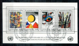 UNO-GENF Block 4, Bl.4 FD Canc. - 40 Jahre FMANU, 40 Years Of FMANU, Quarantième Anniversaire - UN GENEVA / ONU GENÈVE - Blocks & Sheetlets