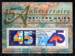 UNO-GENF Block 6, Bl.6 FD Canc. - 45 Jahre UNO, 45 Yeats Of UN, 45e Anniversaire De L'ONU - UN GENEVA / ONU GENÈVE - Blocs-feuillets