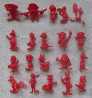 Lot De 20 Figurines Phildar Warner Bross Série Complète Monochrome Rouge (1b) - Autres & Non Classés