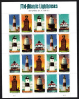 United States. USA. 2021.  Mid-Atlantic Lighthouses - Unused Stamps