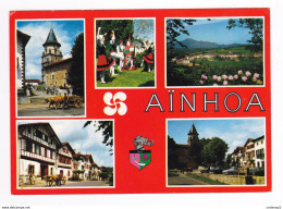 64 AINHOA Pays Basque N°189 En 5 Vues De 1976 Beaux Attelages Folklore Simca P60 Mercedes Vers Pont Bascule - Ainhoa